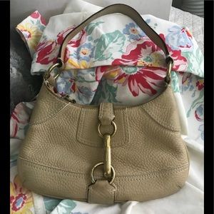 Beige Genuine Coach Purse Leather